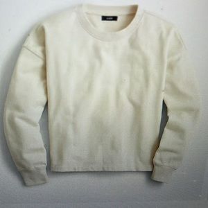 NWT - J. Crew University Terry Cropped Crewneck Sweatshirt